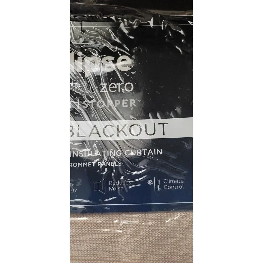 Eclipse Talisa Absolute Zero Beige Blackout Curtain Draft Blocker 63x37 Set of 2